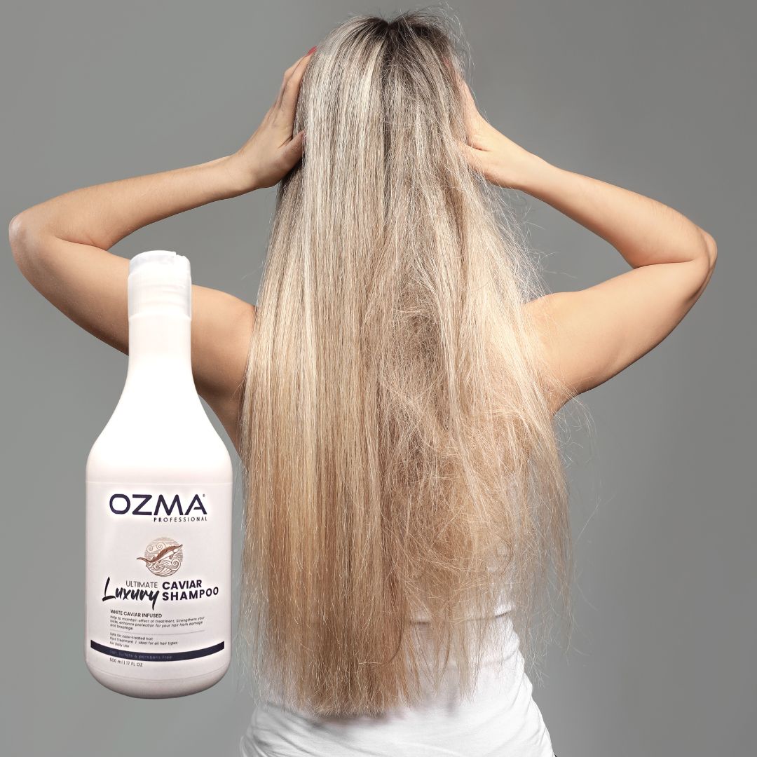 OZMA luxury CAVIAR  After Keratin And Protein   daily use healthy hair Balancing Maintenance shampoo  For  Treated and damage &Oily & Color Hair Daily Use Deep Cleanser Organic & Natural.Enriched with Caviar  500 Ml
