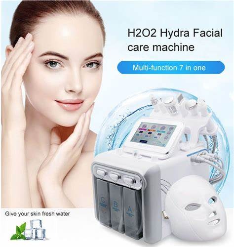Hydra Facial Face Care Machine, Hydrogen Oxygen Beauty Machine Face Skin Spa Machine All In One Hydro Facial Machine With LED Mask  for Home Spa Salon