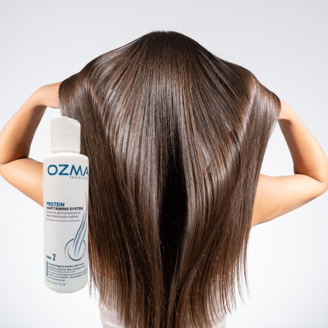 Ozma Protein hair Taming Brazilian System  علاج تنعيم البروتين طقم علاج البروتين البرازيلي Hair Straightening Natural Ingredients 150 ML. STEP 2