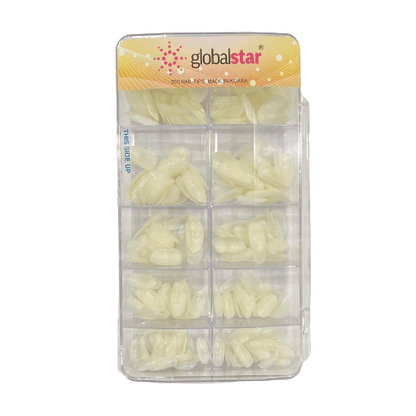 Global Star Artificial Nails Set 500 Pieces, White