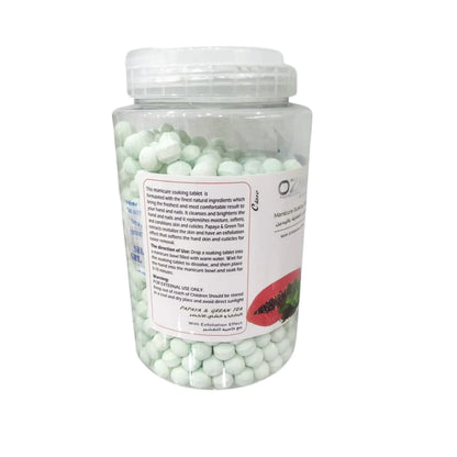 OZMA Clavo Mani Soaking Tablets, Papaya & Green Tea , Replenishes Moisture and Soothes Skin, Giving Calming Effect, Fresh and Clean Nails 2800 G