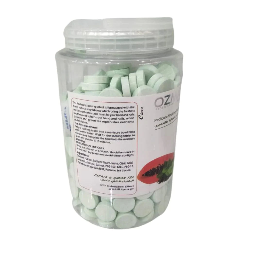 OZMA Clavo Pedi  Soaking Tablets,Papaya & Green , Replenishes Moisture and Soothes Skin, Giving Calming Effect, Fresh and Clean Nails 2800 G