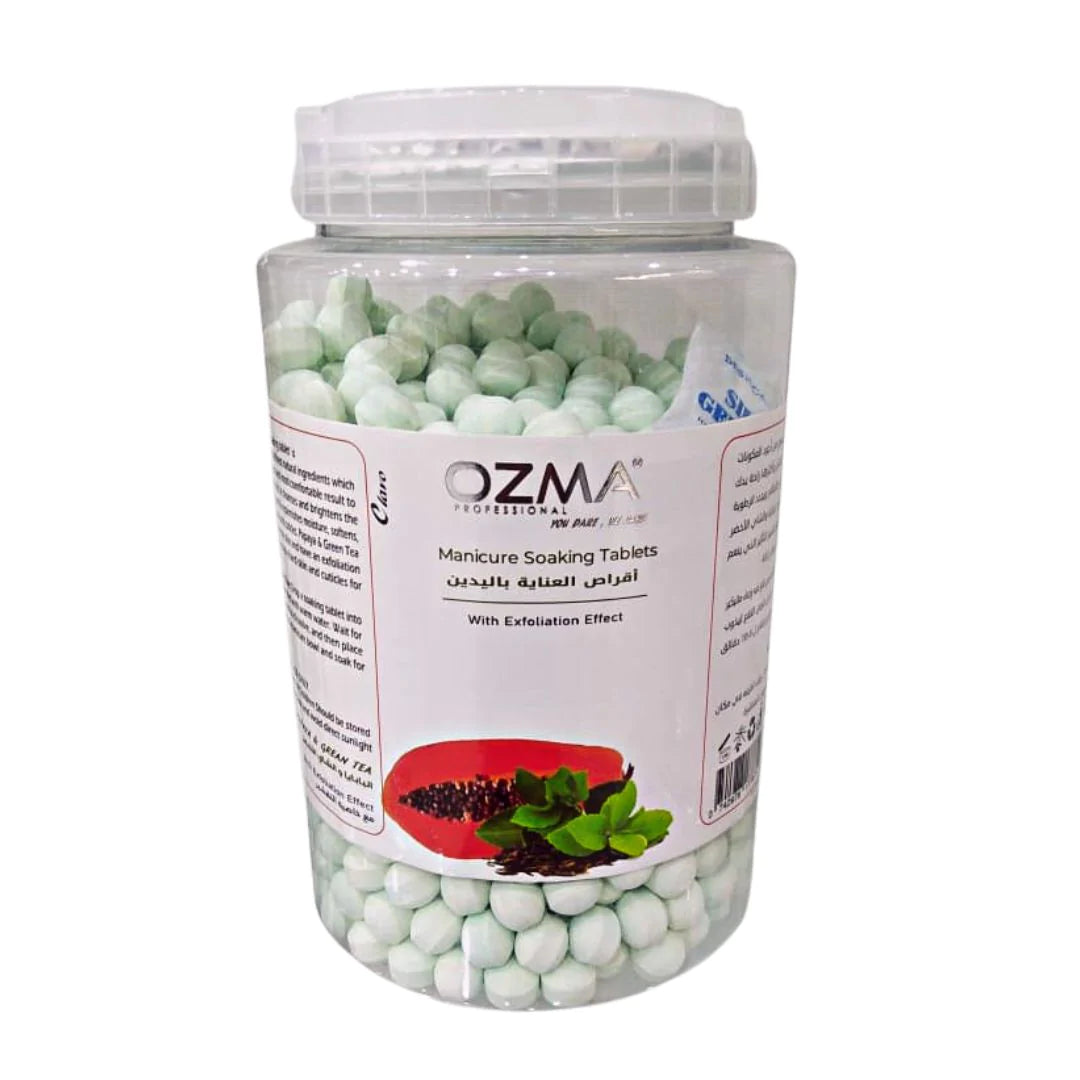 OZMA Clavo Mani Soaking Tablets, Papaya & Green Tea , Replenishes Moisture and Soothes Skin, Giving Calming Effect, Fresh and Clean Nails 2800 G