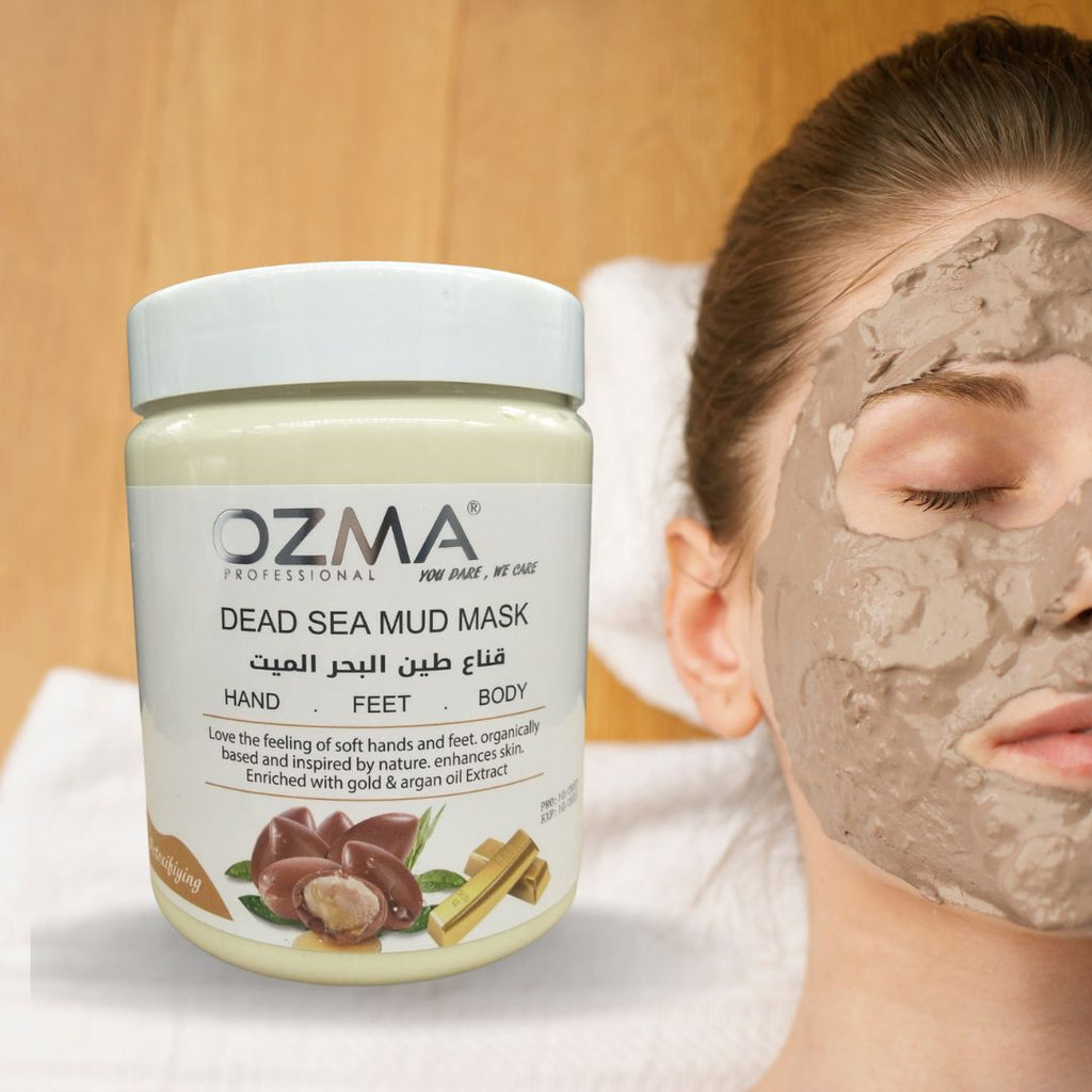 OZMA Clavo  Dead Sea Mud Mask Infused with Argan and Gold - All Natural - Spa Quality Pore Reducer to Help with Acne, Blackheads and Oily Skin Tightens Skin for A Healthier Complexion .1 Kg