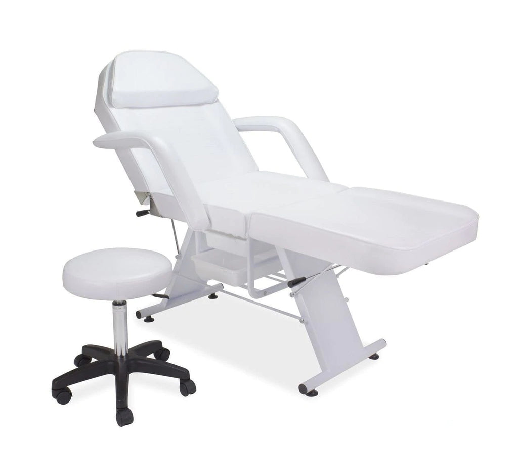 Globalstar Professional High Quality Beauty Facial Bed With Styling Stool White BS-616