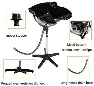 Globalstar Portable Adjustable Hairdressing Plastic Shampoo Unit With Drum A133