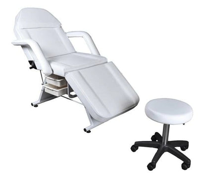 Globalstar Professional High Quality Beauty Facial Bed With Styling Stool White BS-616