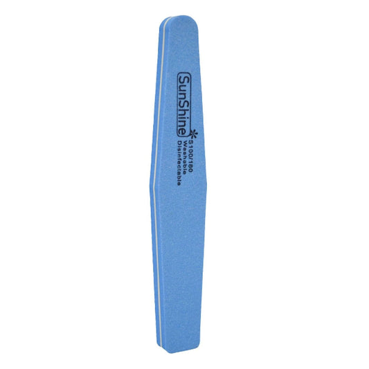 Globalstar Sunshine Washable Double Sided Diamond Nail Buffer 100/180 Grit 1pc Blue