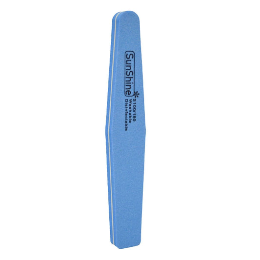 Globalstar Sunshine Washable Double Sided Diamond Nail Buffer 100/180 Grit 1pc Blue